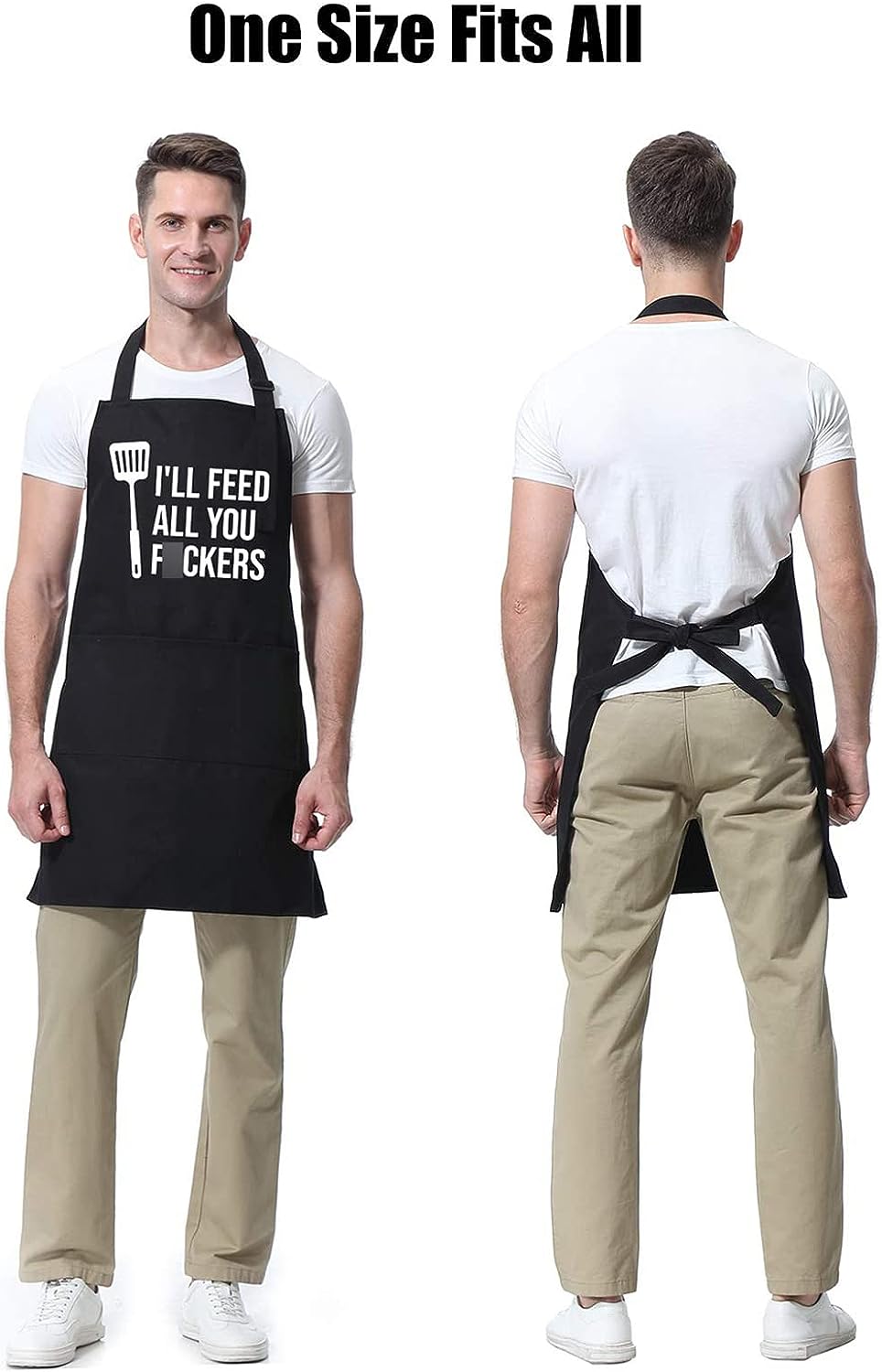 Funny Cooking Aprons for Men Women - Dad Gifts Cool BBQ Grilling Chef Apron for Men