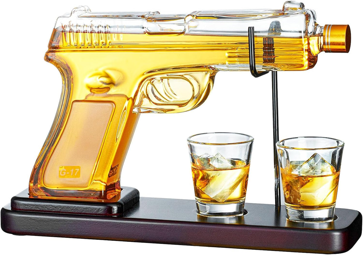 15.2 Oz Whiskey G17 Gun Decanter Set with Glass, Unique Dad Gift, Cool Pistol Dispenser Present for Liquor Vodka Bar