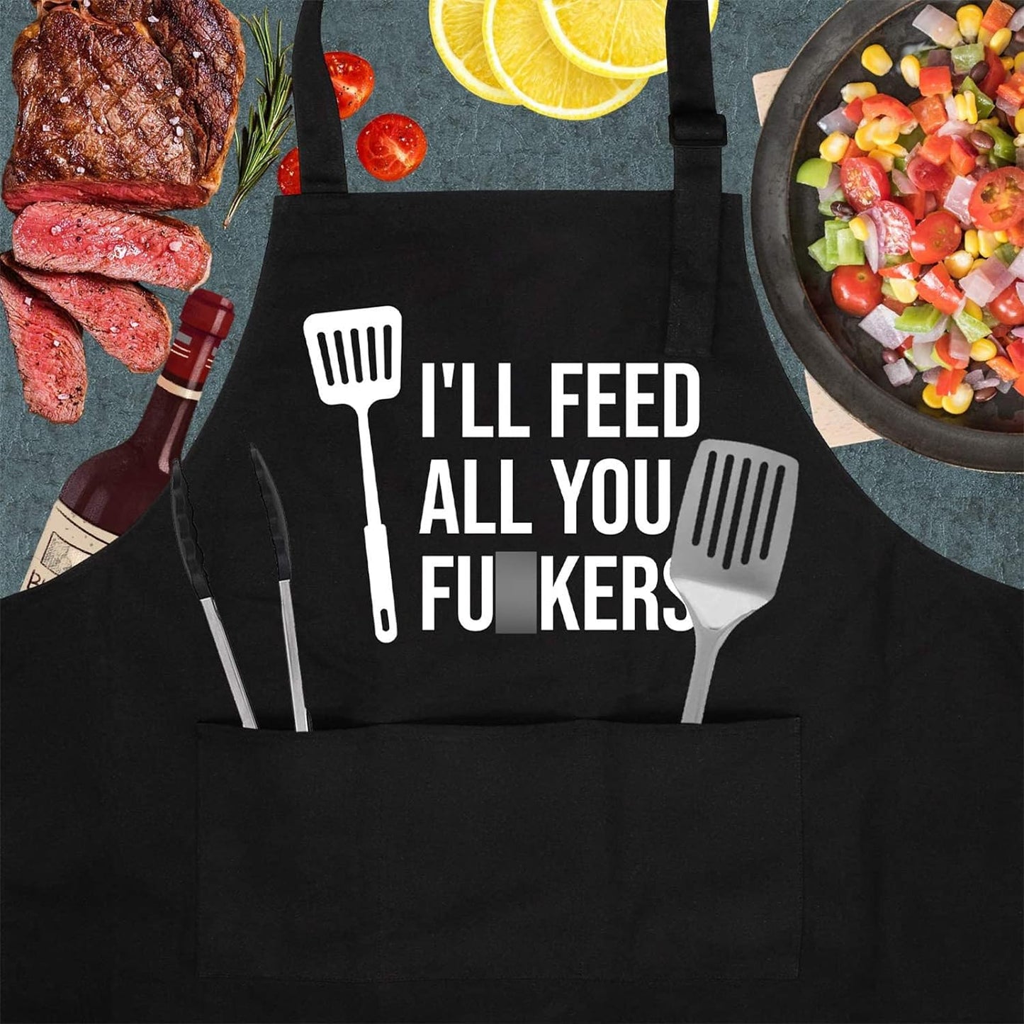 Funny Cooking Aprons for Men Women - Dad Gifts Cool BBQ Grilling Chef Apron for Men