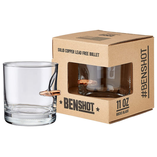 BenShot Rocks Glass with Real .308 Bullet - 11oz